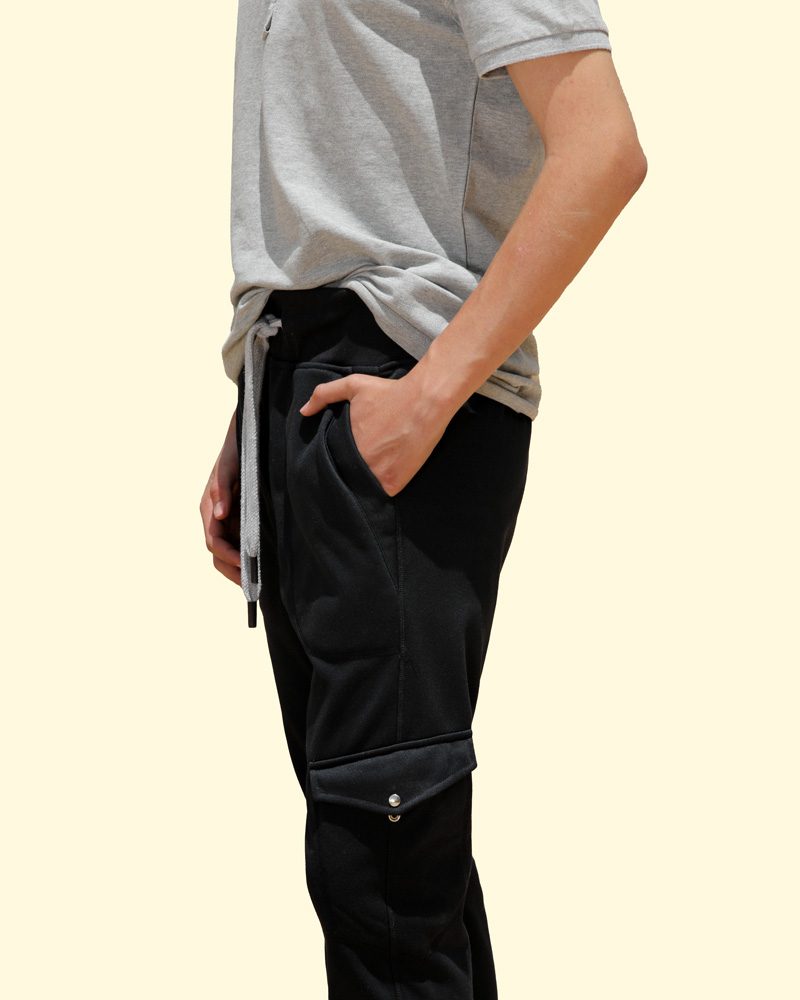 Jogger Premium para Hombre. Tipo Cargo. Negro.