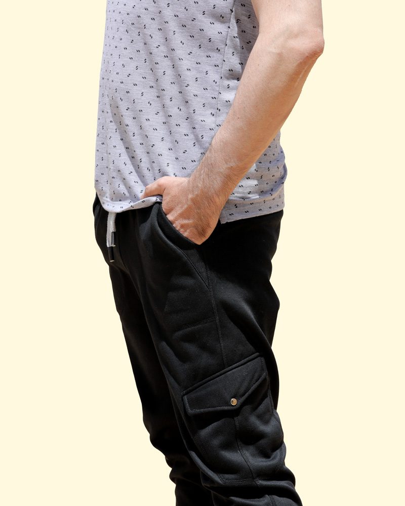 Jogger Premium para Hombre. Tipo Cargo. Negro.