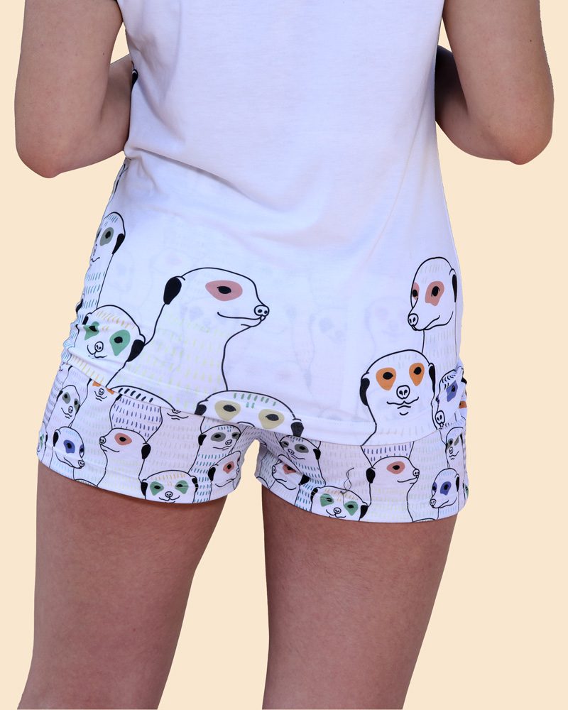 Pijama Suricatas. Pantalon Corto.